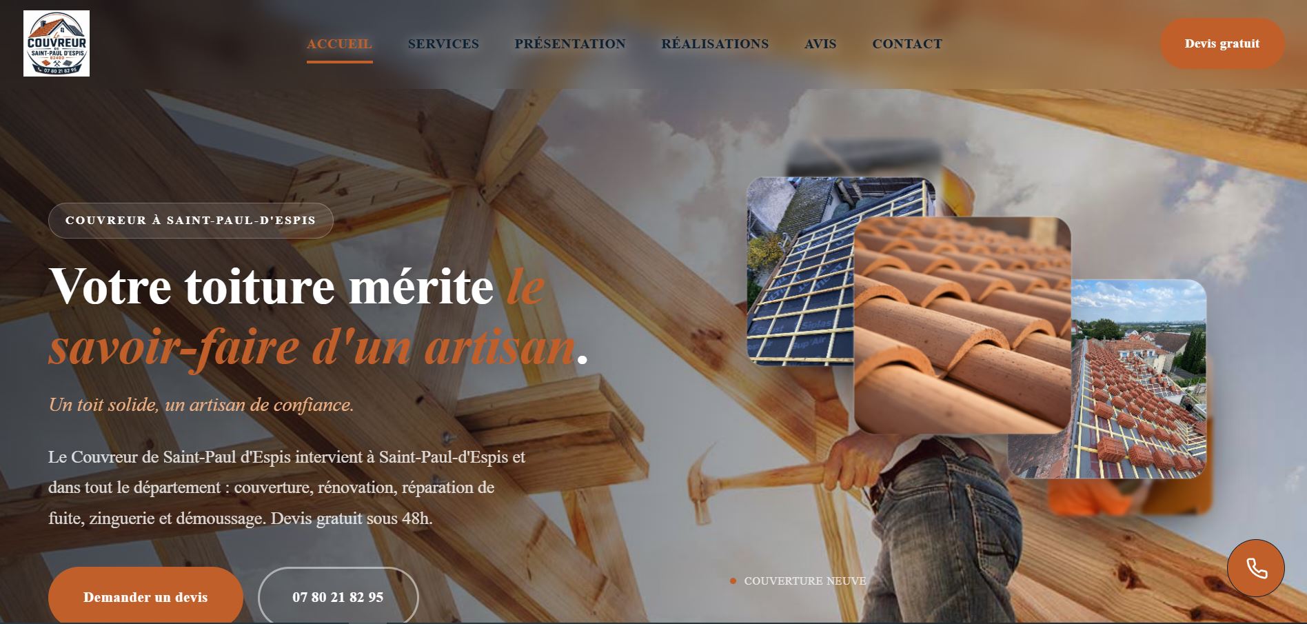 Site web Couvreur à Saint-Paul-d Espis